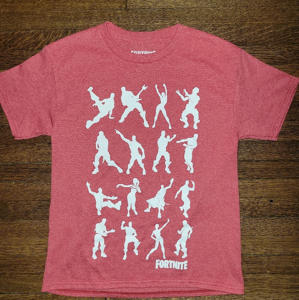 Fortnite Dance shirt Redand white  Boy size 10/12